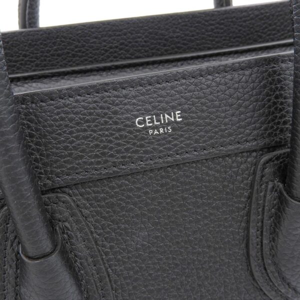 ob1752 7 Celine Luggage Nano 2WAY Shopper Shoulder Bag Black