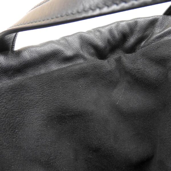 ob1786 5 Saint Laurent Teddy Tote Bag Canvas Leather Natural Black