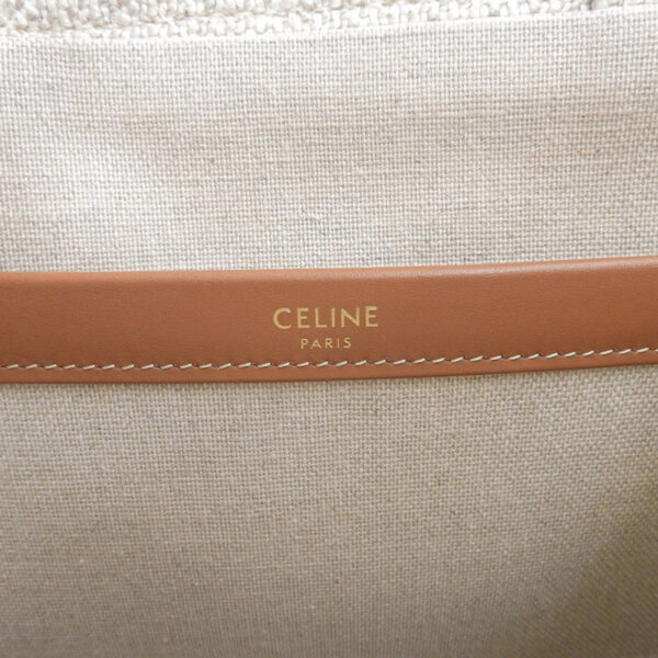 ob1797 6 Celine Hippo Small Canvas Leather Bag White Black