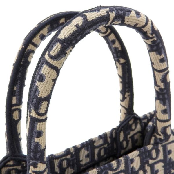 ob1804 4 Dior Oblique Book Tote Small Tote Bag Canvas Navy