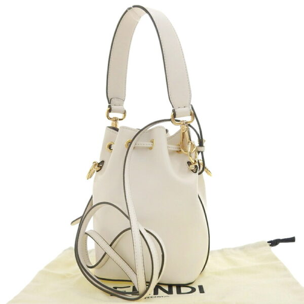 ob1827 2 Fendi Montresor Mini 2WAY Handbag Leather Beige