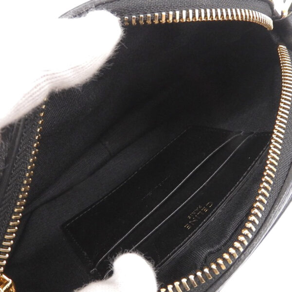 ob1828 6 Celine Leather Shoulder Pochette Bag Black