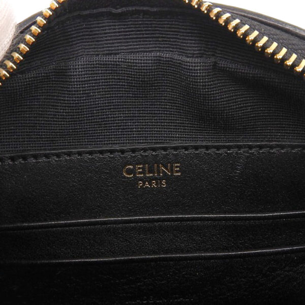 ob1828 7 Celine Leather Shoulder Pochette Bag Black