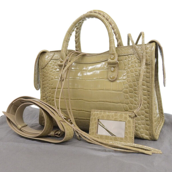 ob1856 2 Balenciaga Classic City 2WAY Handbag Leather Beige