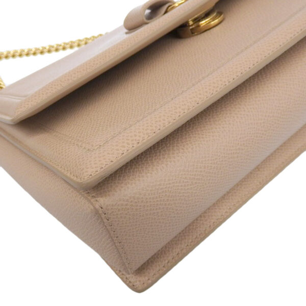 ob1863 3 Ferragamo Vara Shoulder Bag Chain Leather Pink Beige