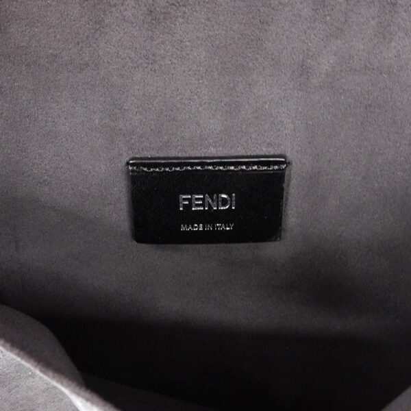 ob1868 7 Fendi Game Tote Bag Canvas Leather Black