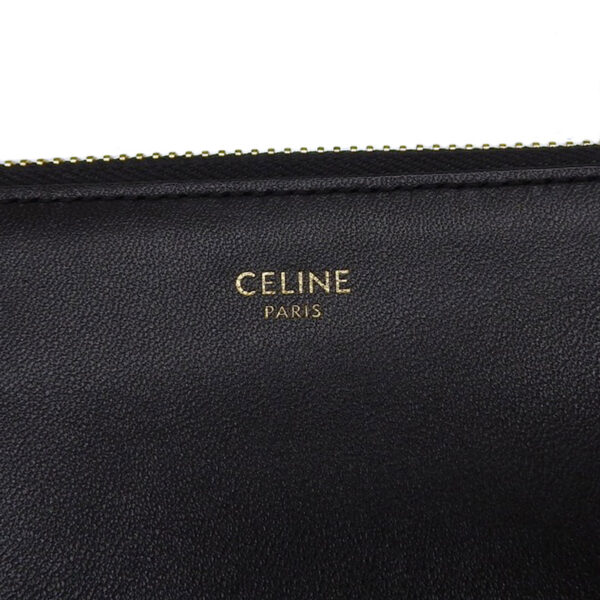 ob1893 7 Celine Trio Leather Shoulder Crossbody Bag Black