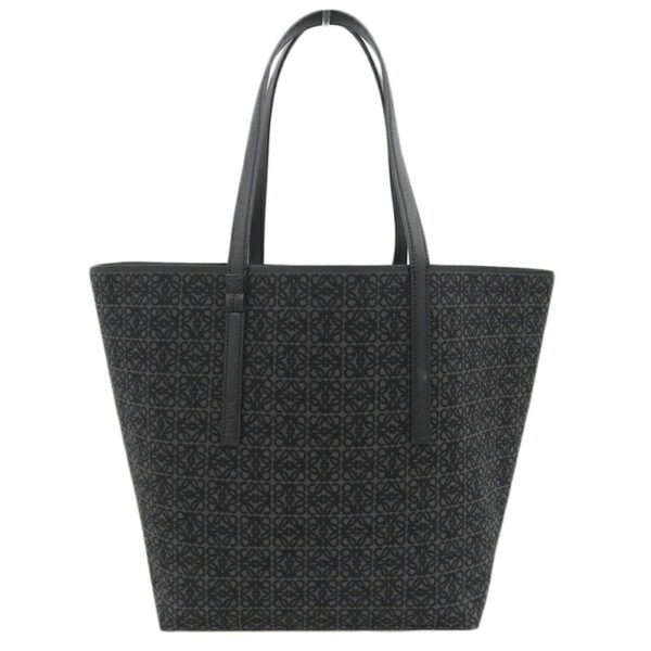 ob1914 1 Loewe Repeat Anagram Tote Bag Canvas Leather Black