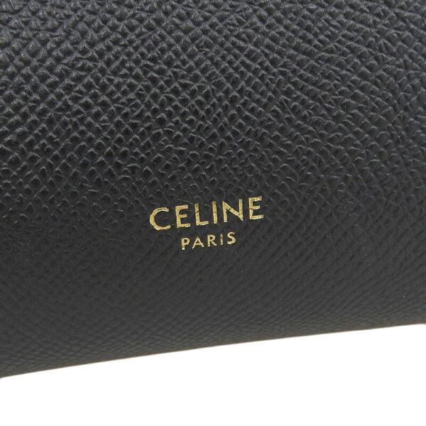 ob1930 7 Celine Belt Micro 2WAY Leather Handbag Shoulder Bag Black