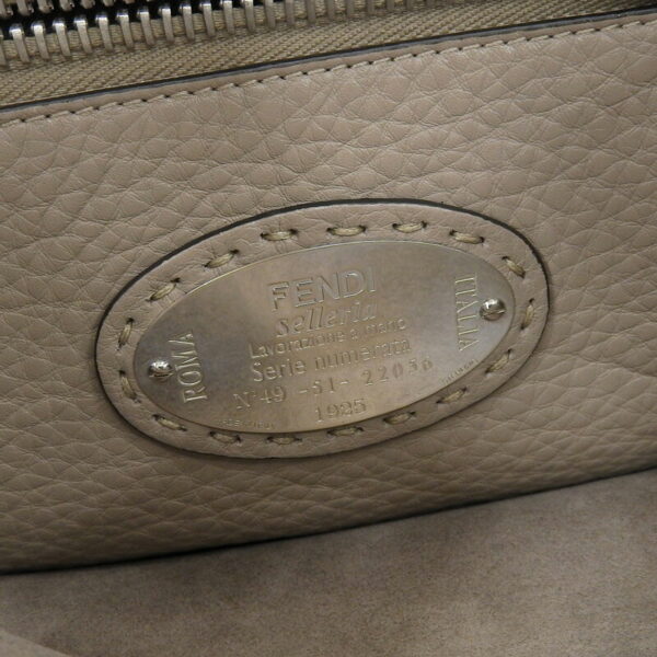 ob1953 7 Fendi Peekaboo Selleria 2WAY Handbag Leather Greige