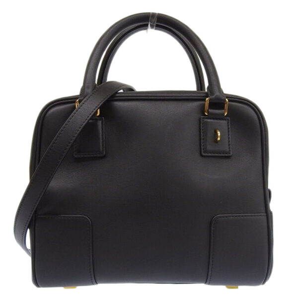 ob1961 1 Loewe Amazona 19 2WAY Handbag Leather Black