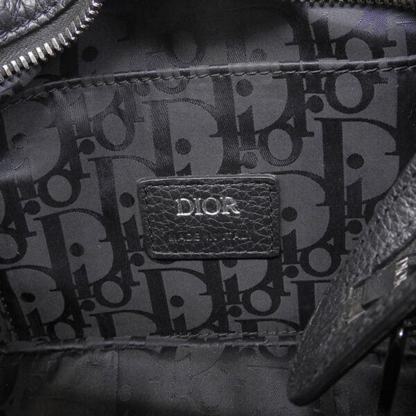 ob1966 7 Dior Saddle 2WAY Handbag Leather Black