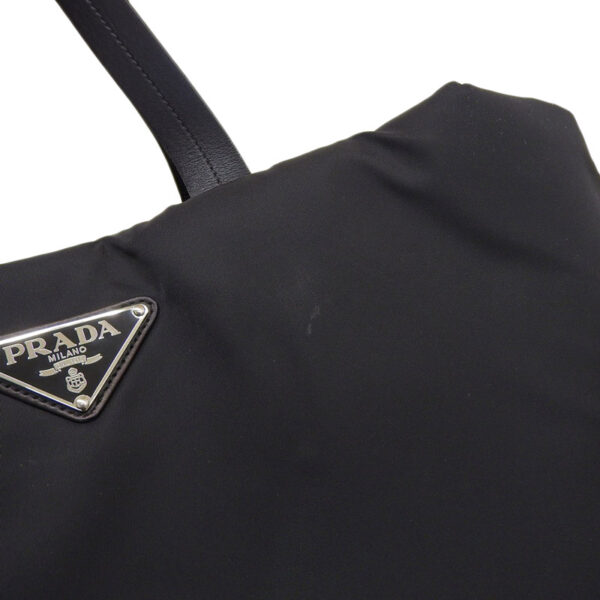 ob1984 5 Prada Nylon Leather 2WAY Tote Shoulder Bag Black