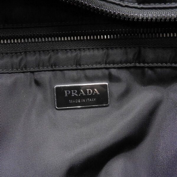 ob1984 7 Prada Nylon Leather 2WAY Tote Shoulder Bag Black