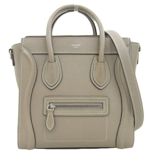 ob2009 1 Celine Luggage Nano 2WAY Leather Shopper Shoulder Bag Suri