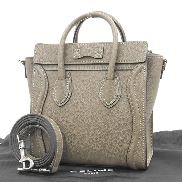 ob2009 2 Celine Luggage Nano 2WAY Leather Shopper Shoulder Bag Suri