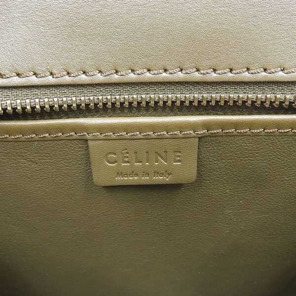 ob2010 7 Celine Luggage Nano 2WAY Leather Shopper Shoulder Bag Khaki