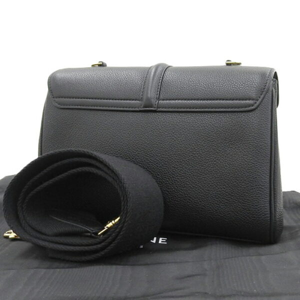 ob2025 2 Celine Soft Teen 16 Leather Shoulder Crossbody Bag Black