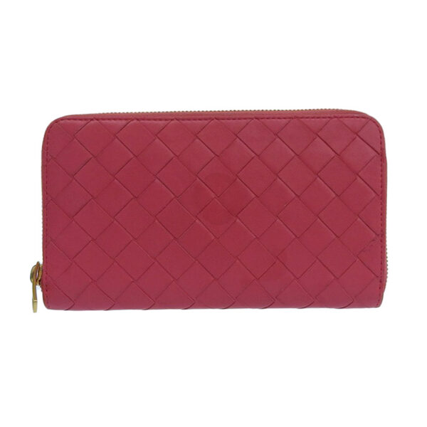 obb0533 1 Bottega Veneta Intrecciato Long Wallet Leather Pink