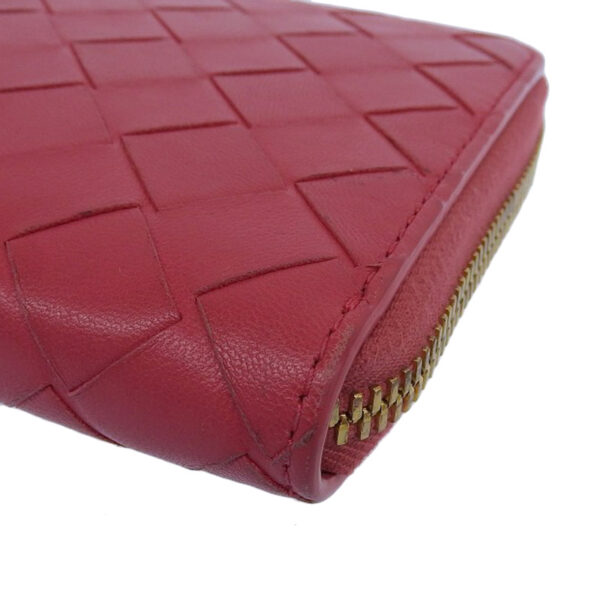 obb0533 3 Bottega Veneta Intrecciato Long Wallet Leather Pink