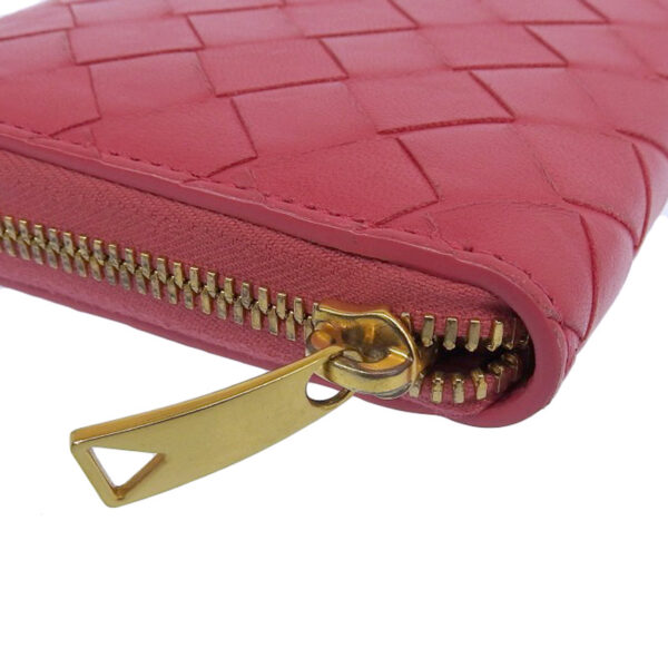 obb0533 4 Bottega Veneta Intrecciato Long Wallet Leather Pink