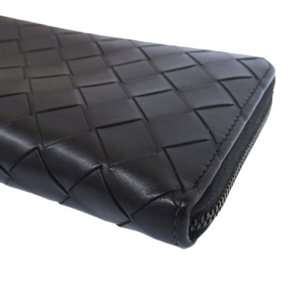 obb0549 3 Bottega Veneta Intrecciato Long Wallet Leather Black