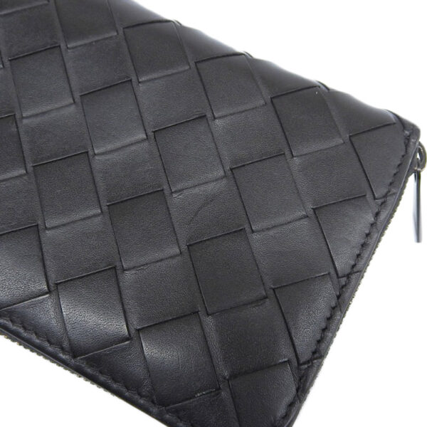 obb0549 5 Bottega Veneta Intrecciato Long Wallet Leather Black