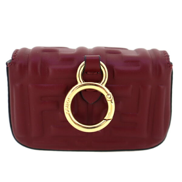 p21 346 2 Fendi Nano Baguette Charm Nappa Leather Burgundy