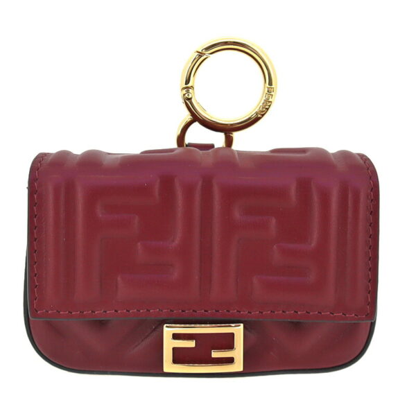 p21 346 3 Fendi Nano Baguette Charm Nappa Leather Burgundy