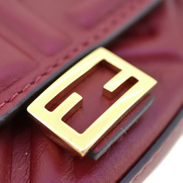 p21 346 6 Fendi Nano Baguette Charm Nappa Leather Burgundy