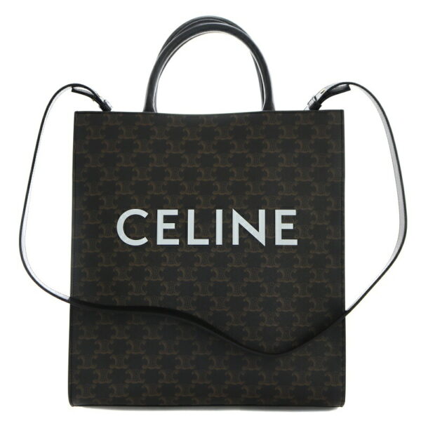 p22 239 2 Celine Medium Vertical Cover Triomphe Shoulder Bag Black