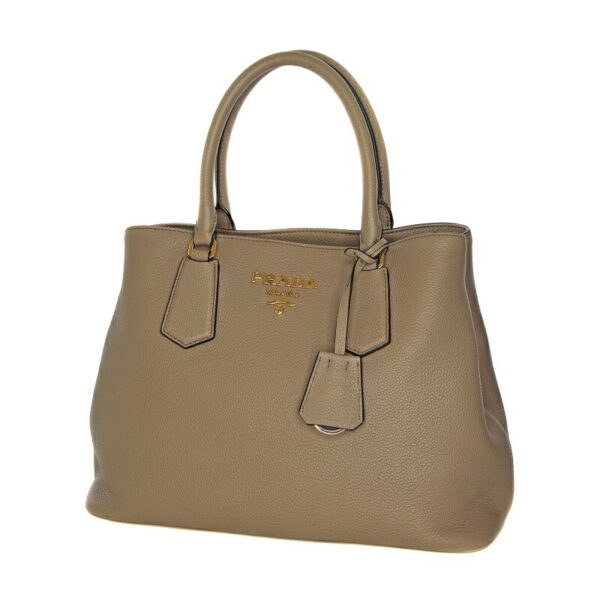 p22 779 1 Prada 2WAY Bag Handbag Shoulder Beige Greige Leather