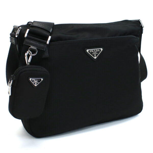 pra1bc421021 1 Prada Crossbody Shoulder Bag Vera Triangle Logo Nero Black