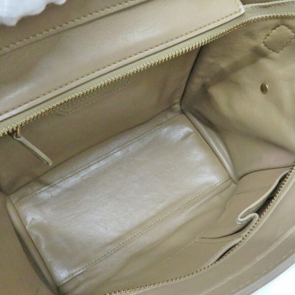 ra12 Celine Luggage Micro Shopper Leather Handbag Greige Beige