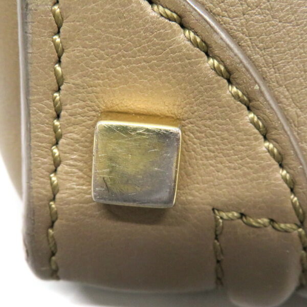 ra19 Celine Luggage Micro Shopper Leather Handbag Greige Beige