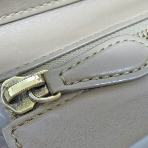 ra9 Celine Luggage Micro Shopper Leather Handbag Greige Beige