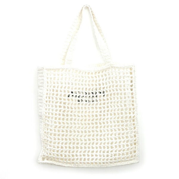 sb23 0714 40 2 Prada Crochet Tote Bag White