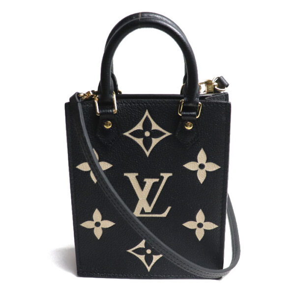 sb23 0728 1 729 Louis Vuitton Petite Sac Plat 2Way Shoulder Bag Empreinte Black Beige