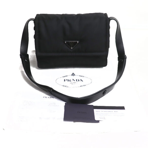 sb23 1110 18 1116 Prada Small Padded Re Nylon Shoulder Bag Black