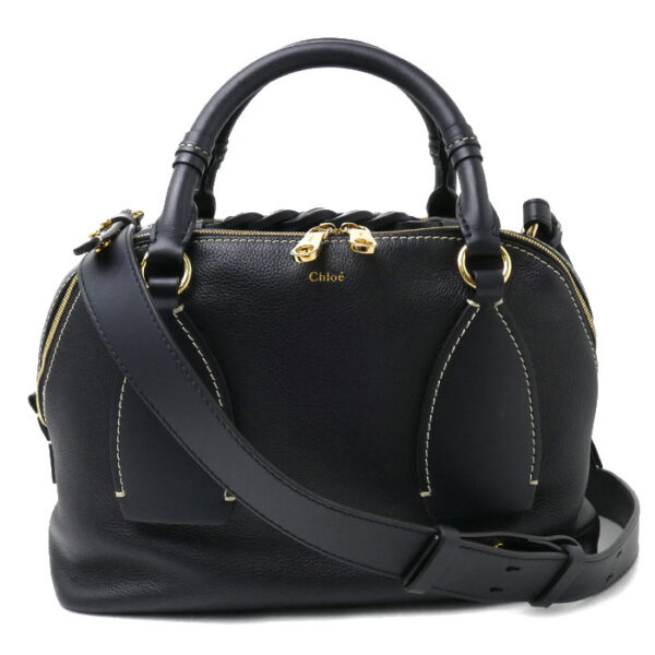 sb24 0112 48 1 Chloe Dahlia Medium 2Way Shoulder Bag Black