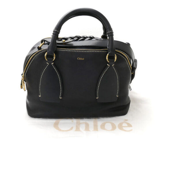 sb24 0112 48 8 Chloe Dahlia Medium 2Way Shoulder Bag Black