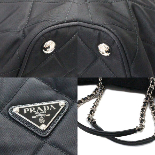 sb24 0119 17 6 Prada Tessuto Impuntu 2Way Shoulder Bag Black