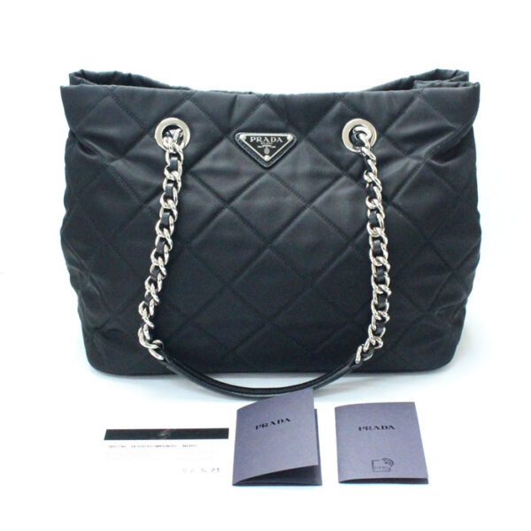 sb24 0119 17 8 Prada Tessuto Impuntu 2Way Shoulder Bag Black