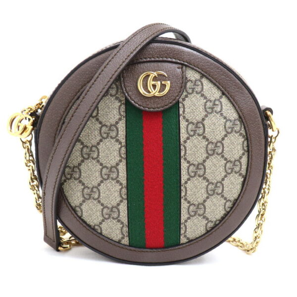 sb24 0223 44 1 Gucci Ophidia GG Supreme Chain Shoulder Bag Beige Ebony