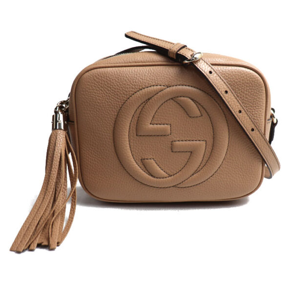 sb24 0426 16 427 Gucci Soho Small Disco Shoulder Bag Camellia Rose Beige