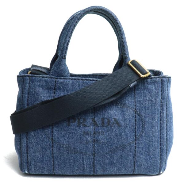 sb24 0712 36 713 Prada Canapa Denim 2Way Shoulder Bag Denim