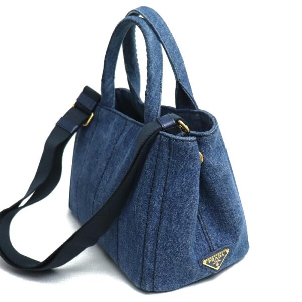 sb24 0712 36 714 Prada Canapa Denim 2Way Shoulder Bag Denim