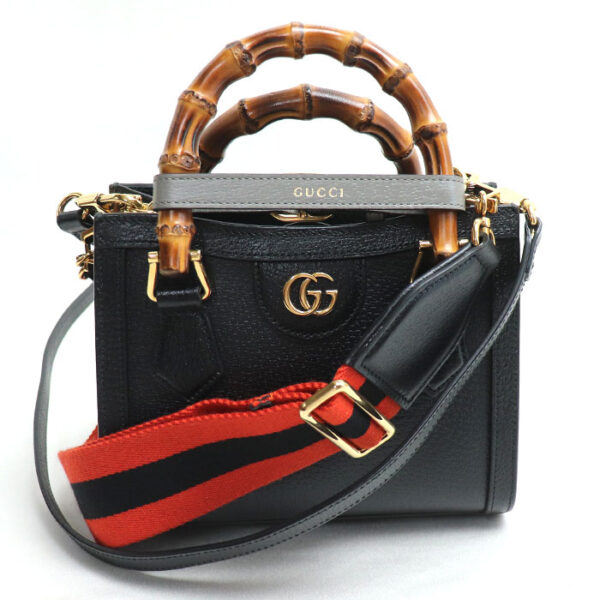 sb24 0823 21 824 Gucci Diana Mini Tote 2Way Shoulder Bag Black