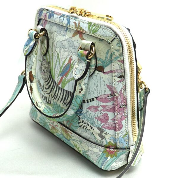 sb24 0823 22 825 Gucci Horsebit 1955 Tiger 2Way Shoulder Bag White Multicolor