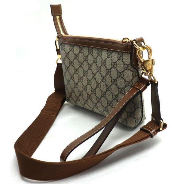 sb24 0823 24 825 Gucci GG Supreme 2Way Shoulder Bag Beige Ebony